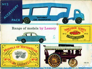 1959: Lesney catalogue cover: 72 Matchbox models listed, plus accessories and Models of Yesteryear