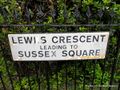 Lewes Crescent Brighton, altered street-sign.jpg