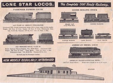 1950s?: Lone Star Locos leaflet, centrespread