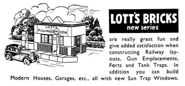 1941 advert for Lott's Bricks, New Series