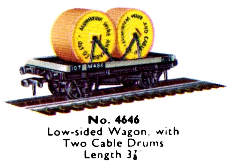 File:Low-sided Wagon with Cable Drums, Hornby Dublo 4646 (DubloCat 1963).jpg