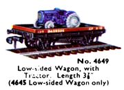 Hornby-Dublo 4649, ow-sided Wagon with Tractor