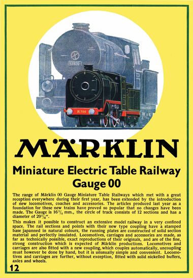 1936: Märklin Miniature Electric Table Railway
