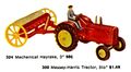 Massey-Harris Tractor, Mechanical Hayrake, Dinky 300 324 (LBIncUSA ~1964).jpg