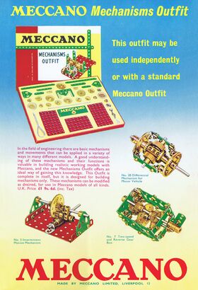 1960: Colour advert for the Meccano Mechanisms Outfit