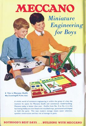 1960: Colour advert, "Meccano Miniature Engineering for Boys"
