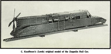 1931: Prizewinning Meccano model of a Zeppelin railcar