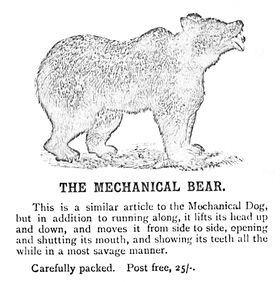 ~1880: A "savage" mechanical bear, Britains catalogue
