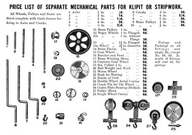 1916: Mechanical Parts for Klipit or Stripwork