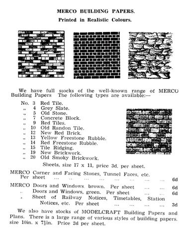 1938: Merco Building Papers, Hambling's catalogue