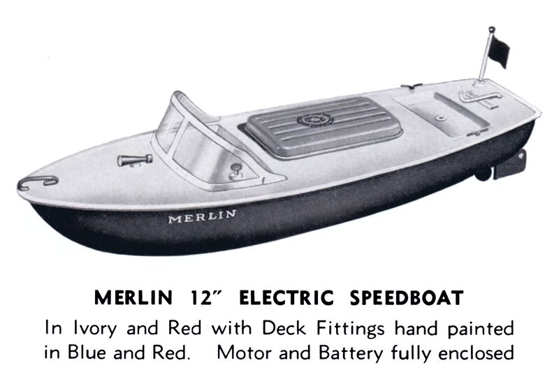 File:Merlin 12-inch Speedboat, red and blue, electric, Sutcliffe (SuttCat 1973).jpg
