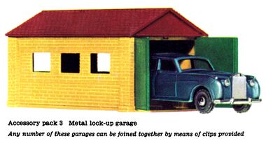 1959: Metal Lock-Up Garage, Matchbox Accessory Pack 3