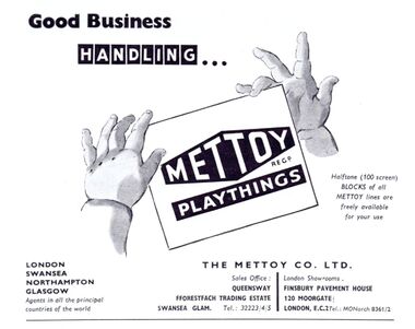 1956 "Mettoy Playthings" trade advert