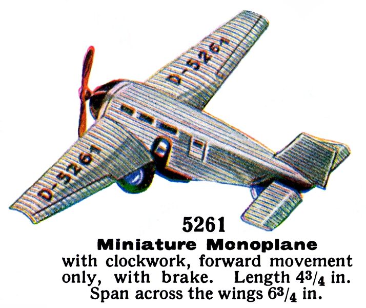 File:Miniature Monoplane, Junkers, Märklin 5261 (MarklinCat 1936).jpg