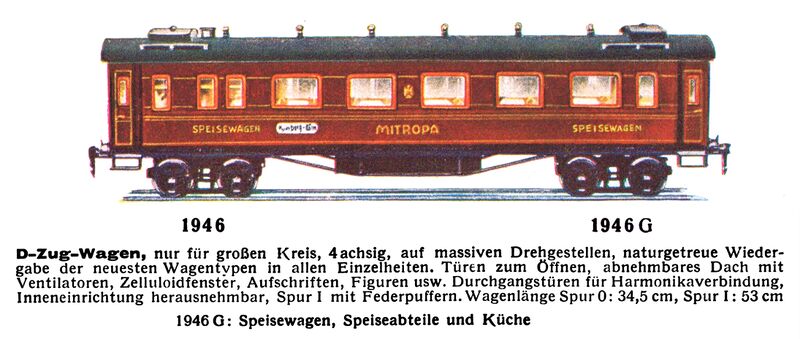 File:Mitropa Speisewagen - Dining Car, D-Zug-Wagen, Märklin 1946 (MarklinCat 1931).jpg