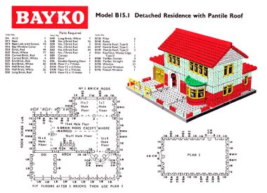 Bayko example design, "15.1, Detached Residence with Pantile Roof