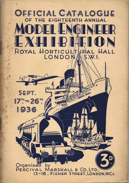 File:Model Engineer Exhibition 18, 1936, catalogue front cover (MEE 1936).jpg