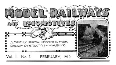 Editorial Page artwork for "Model Railways and Locomotives" magazine, 1910 (signed "EWT")
