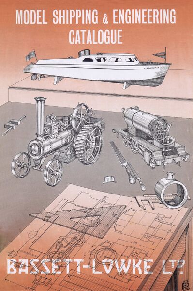 File:Model Shipping and Engineering catalogue, Bassett-Lowke, front cover, 1950s (BL-MSE orange).jpg