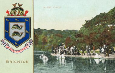 1912 postmark: Model yachting at Queens Park lake
