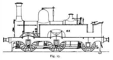 Jenny Lind Class No. 63, modified to become a 0-4-2 passenger tank locomotive