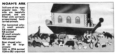 1939: Noah's Ark and Animals sets, Hamleys Catalogue