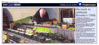 May 2013: "On track to celebrate Hornby's 150th", The Argus, 7th May