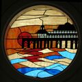 Pier at sunset (stained glass at Brighton Palace Pier).jpg