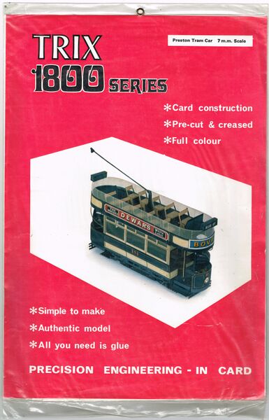 File:Preston Tram Car, card kit, bagged (Trix 1800 Series).jpg