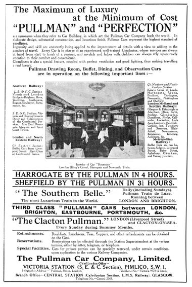1925 advert: "Pullman and Perfection"