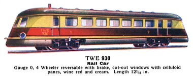 1936: Rail Car, clockwork, Märklin TWE 930