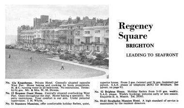1960s: Advert for some of the hotels in Regency Square