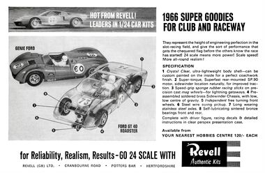 1966: Revell 1/24-scale slotcar Authentic Kits