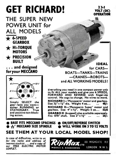 1964: "Richard" electric motor with six-speed gearbox