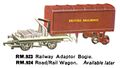 Road-Rail Wagon, Railway Adaptor Bogie, Minic Motorways RM924 RM923 (TriangRailways 1964).jpg