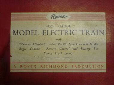 An early Rovex box lid label: "A Rovex Richmond Production"