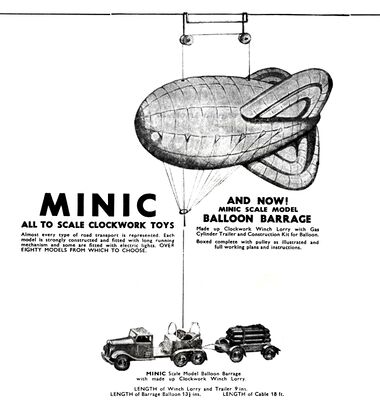 1940: Minic Barrage Balloon Set