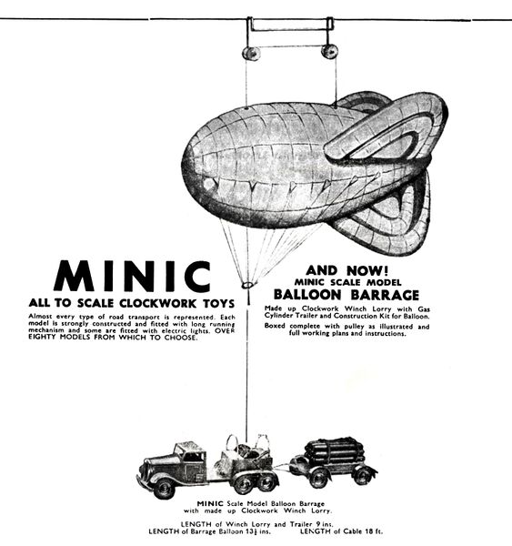 File:Scale Model Balloon Barrage with Clockwork Winch Lorry, Minic (MM 1940-07).jpg