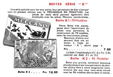 1935: "Serie X", picture of the X2 set from a French Meccano catalogue