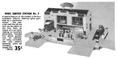 1939: Minic Service Station No.5, Hamleys catalogue