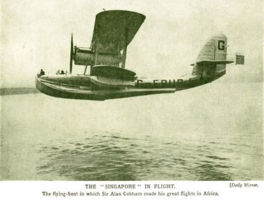 1928: Short S.5 Singapore (Mk. I) Flying Boat. Note the lack of rear-facing engines on this early version