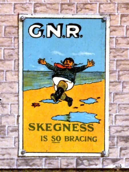 File:Skegness is so Bracing by GNR, enamelled tinplate miniature poster.jpg