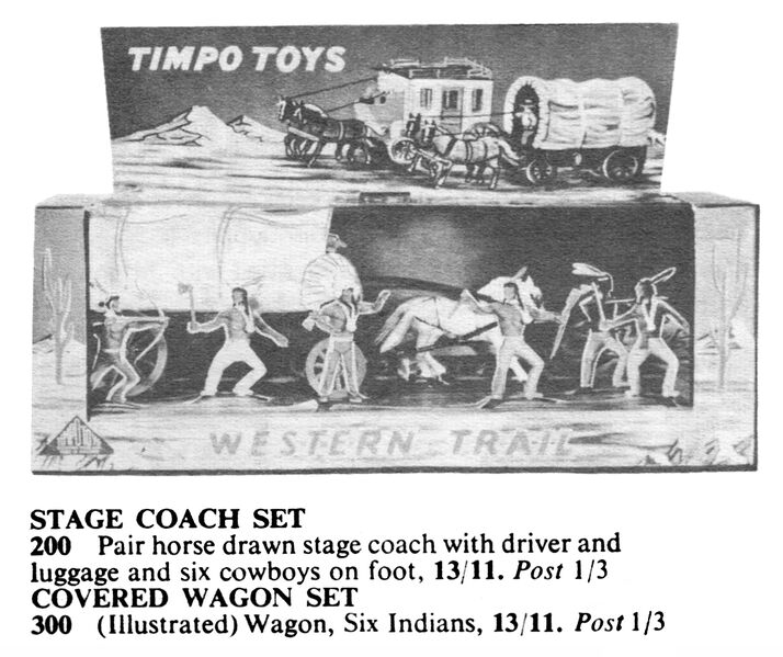 File:Stage Coach Set 200, Covered Wagon Set 300, Timpo Toys (Hobbies 1968).jpg