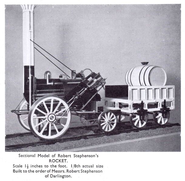 File:Stephenson's Rocket, sectional model, 1-8 scale (Bassett-Lowke).jpg