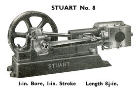 Stuart No.8 horizontal stationary steam engine