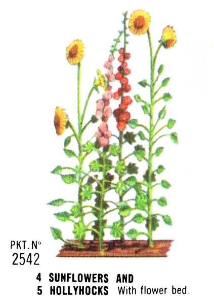 File:Sunflowers and Hollyhocks, Britains Floral Garden 2542 (Britains 1966).jpg