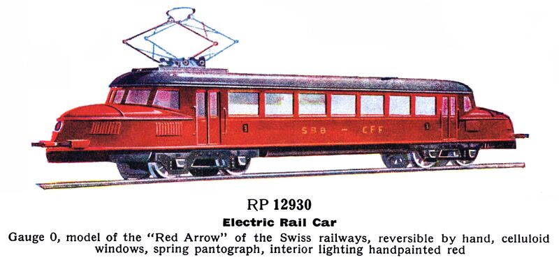 File:Swiss Red Arrow Electric Rail Car, Märklin RP12930 (MarklinCat 1936).jpg