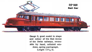 1936: Swiss "Red Arrow" Rail Car, Märklin RP 930