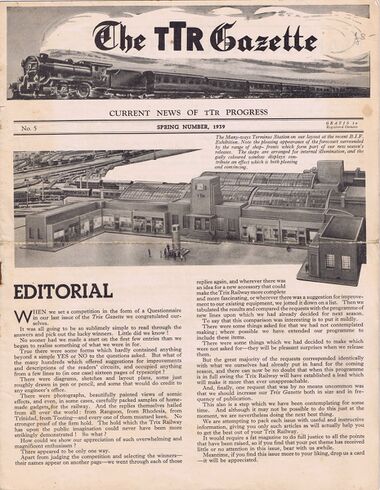 1939: TTR Gazette, Spring 1939 front cover, with photo of a "Many-Ways" station
