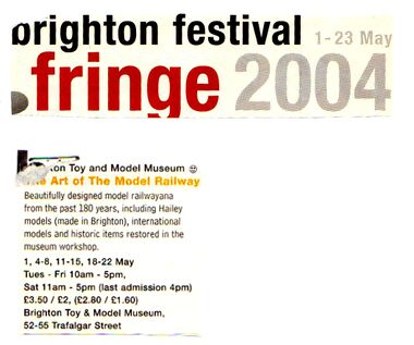 2004 "Fringe" listing, "The Art of the Model Railway"